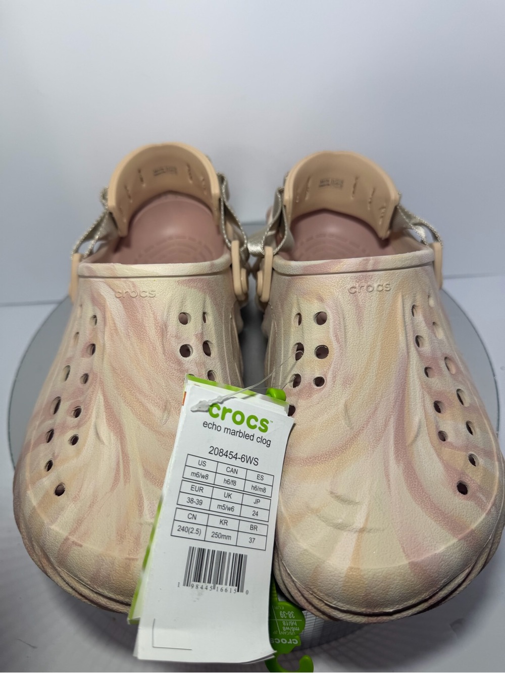 CROCS Echo Marbled Clog - Pink and Cream size 8 NWT
